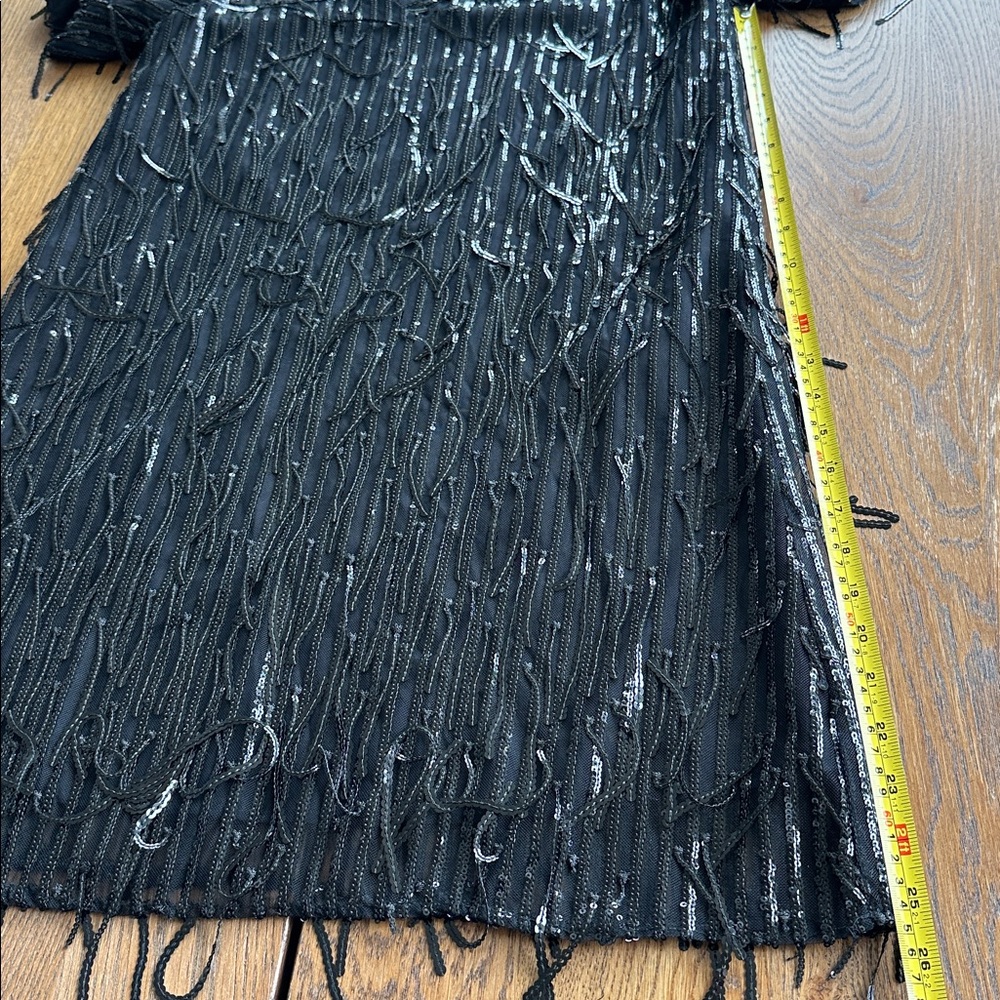 ZARA Dress Limited Edition Size XS Sequin Fringed Black Whimisgoth Witchy Grunge - Picture 12 of 12